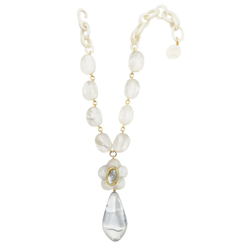 Dominique Denaive Grey Sifra Bubble Floral Necklace Timeless Martha's Vineyard 