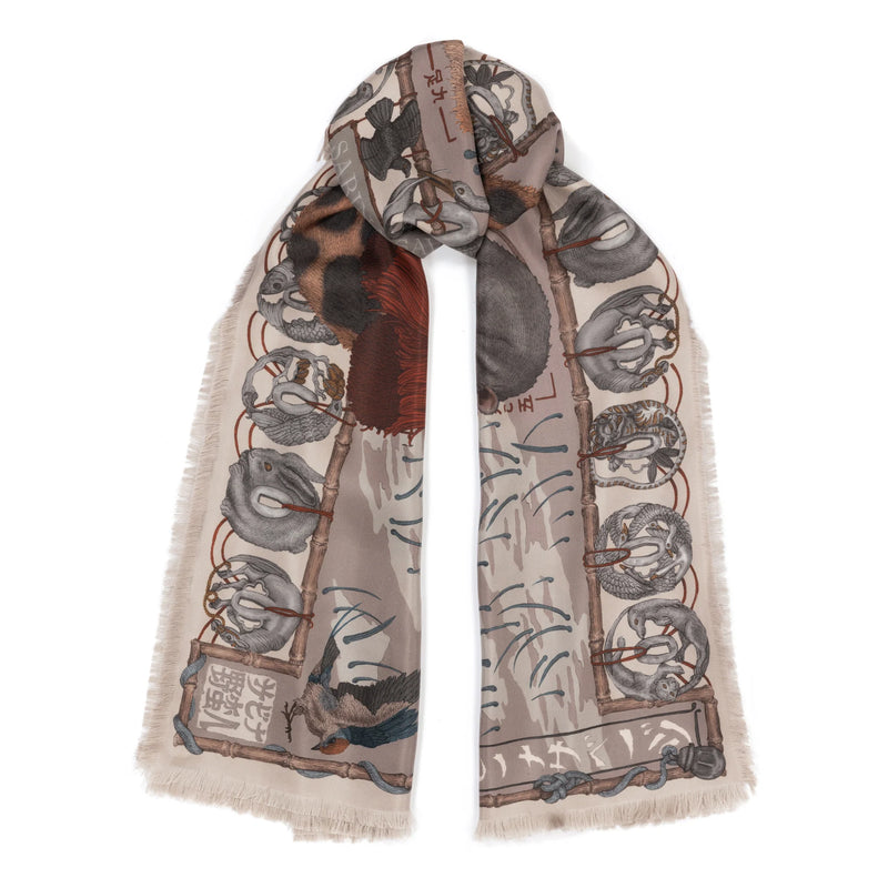 Sabina Savage Lunar Leopard Silk Twill Rectangle Scarf Timeless Martha's Vineyard 