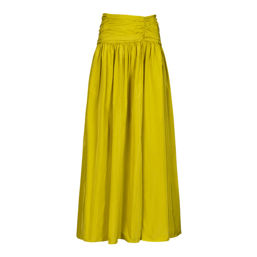 Natan Chartreuse Ceylan Parachute Taffeta Maxi Skirt Timeless Martha's Vineyard 