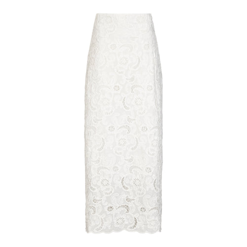 MILVA MI Ivory Lace Maxi Skirt with Side Slit Timeless Martha's Vineyard 