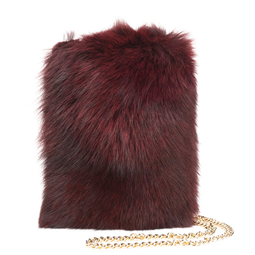 Fox Fur Purse - Burgundy Timeless Martha's Vineyard