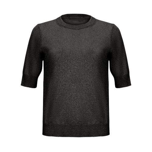 D. Exterior Lurex Tee - Black Timeless Martha's Vineyard