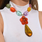 Dominique Denaive Grey Sifra Bubble Floral Necklace Timeless Martha's Vineyard 