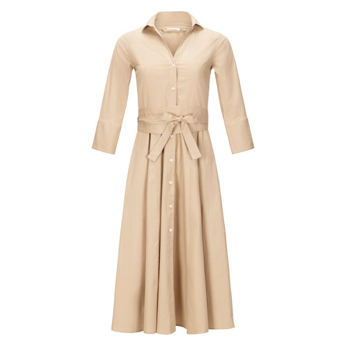 Rosso35 Belted Shirt Dress - Beige Timeless Martha's Vineyard