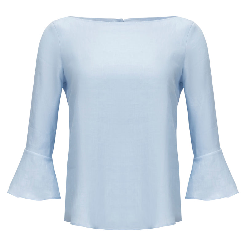 Amina Rubinacci Toledo Linen Bell Sleeve Top Timeless Martha's Vineyard