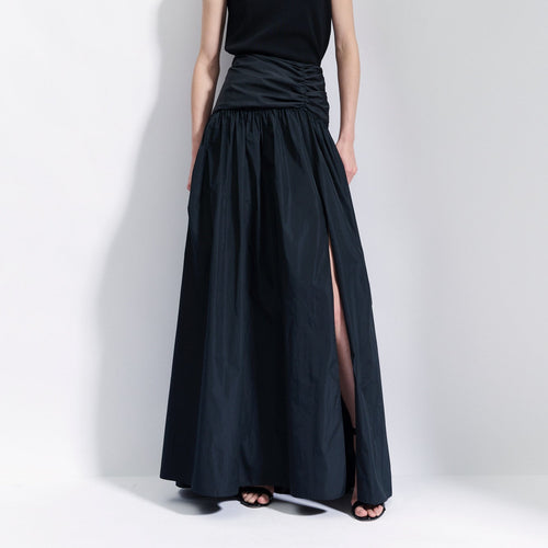 Natan Ceylan Black Taffeta Parachute Maxi Skirt Timeless Martha's Vineyard 