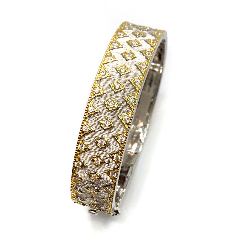 Diamond-Pattern Two-tone Bangle Bracelet Timeless Martha's Vineyard