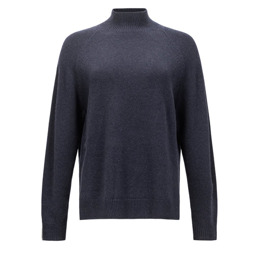 Peserico Mock Neck Sweater - Navy Timeless Martha's Vineyard