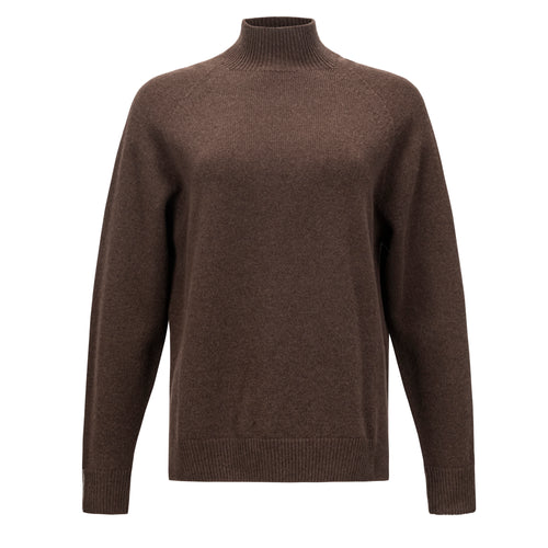 Peserico Mock Neck Sweater - Brown Timeless Martha's Vineyard
