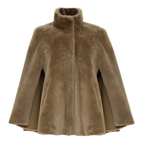 Suprema Reversible Shearling Cape - Camel Timeless Martha's Vineyard