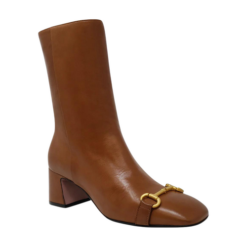 Mara Bini Cognac Leather Back Gold Stripe Boot Timeless Martha's Vineyard
