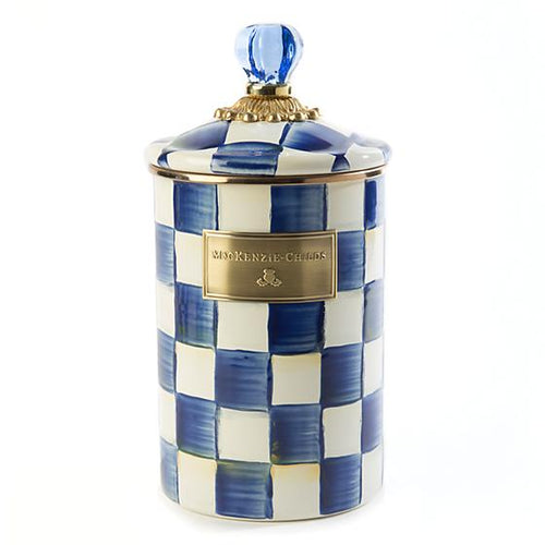 Mackenzie Childs Royal Check Canister Large Timeless Martha's Vineyard