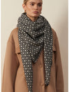 The Tile Square Scarf - Black and White