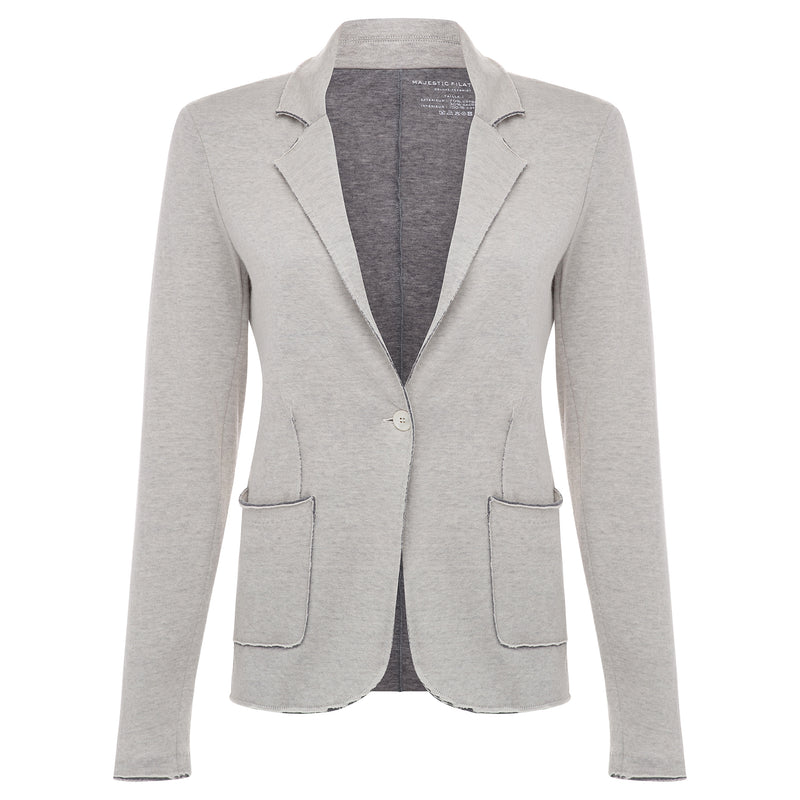 Majestic Filatures Cotton Cashmere Blazer - Light Grey Timeless Martha's Vineyard