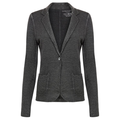 Majestic Filatures Cotton Cashmere Blazer - Dark Grey Timeless Martha's Vineyard